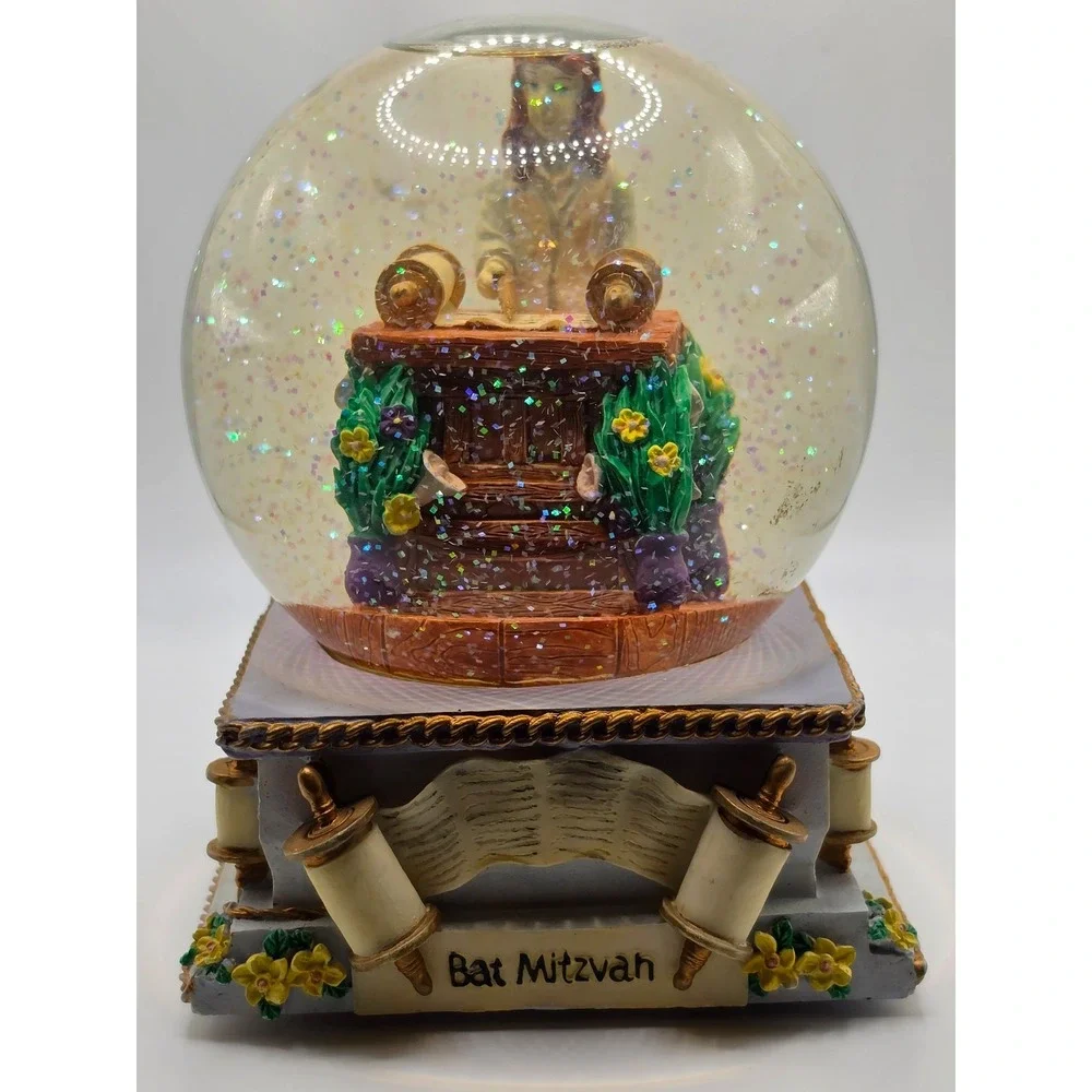 Bat Mitzvah Large Snow Globe / Music Box - Collectible‎ Keepsake